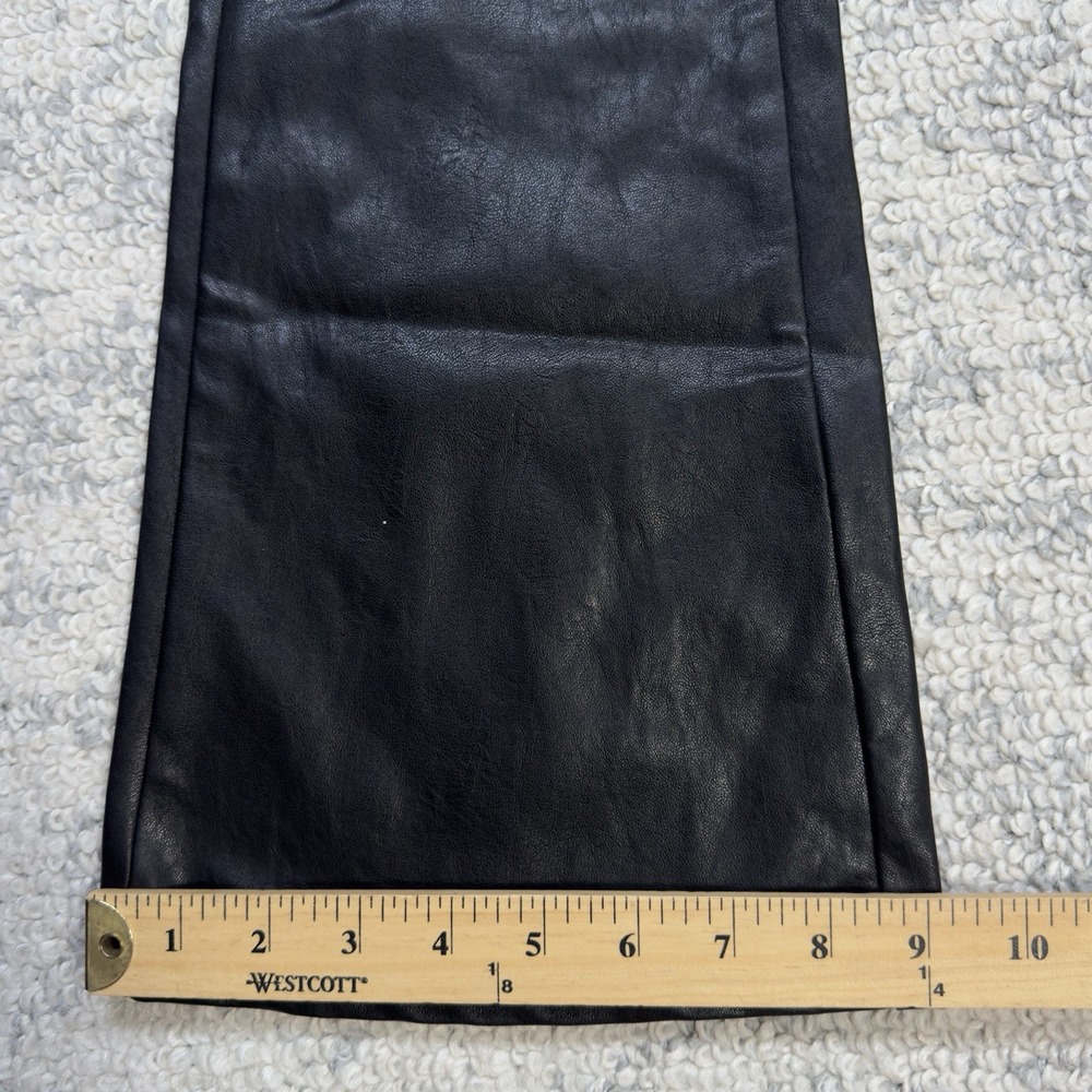 Nasty Gal Faux Leather Star Bum Flared Pants Size 0 Black Bellbottoms Rock New - Picture 8 of 11